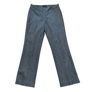 Talbots Black Tweed Curvy Trousers Dress Pants  6 Wool Silk